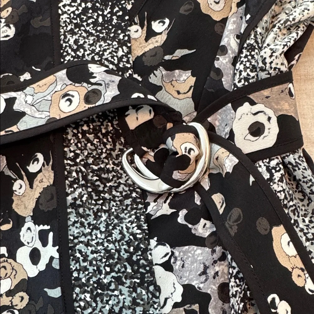 Kenzo Kimono Style Belted Blouse, FR 38 - Picture 5 of 8